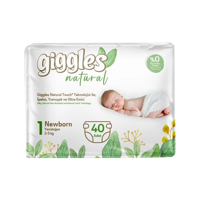 Підгузки Giggles Natural 1 Newborn 2-5 кг 40 шт (8680131206377)