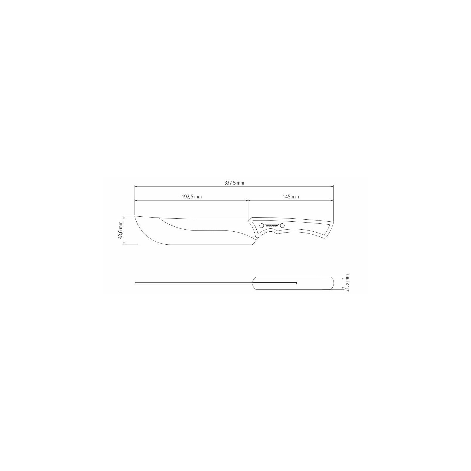 Кухонный нож Tramontina Churrasco Black для м'яса 203 мм (22843/108) изображение 4