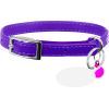 Ошейник для животных WAUDOG GLAMOUR "Цветочек" с резинкой и стразами для кошек (фиолетовый) (32559)