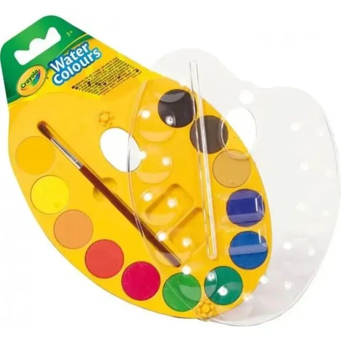Акварельные краски Crayola палитра 12 шт с кисточкой (53-8434)