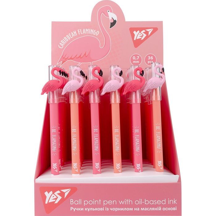 Ручка шариковая Yes Caribbean flamingo 0,7 мм синяя (412003) изображение 5