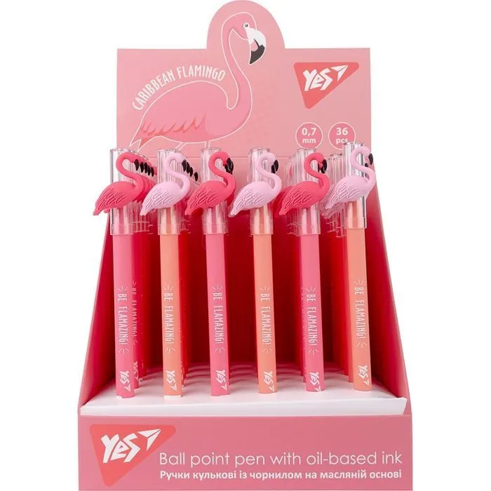 Ручка кулькова Yes Caribbean flamingo 0,7 мм синя (412003) зображення 5