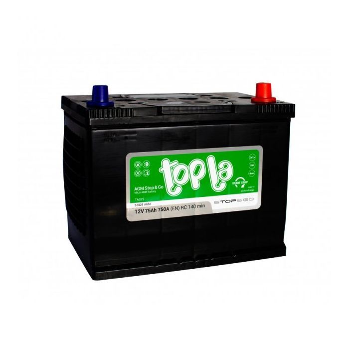 Аккумулятор автомобильный Topla 75 Ah/12V AGM Euro Japan (114 120)