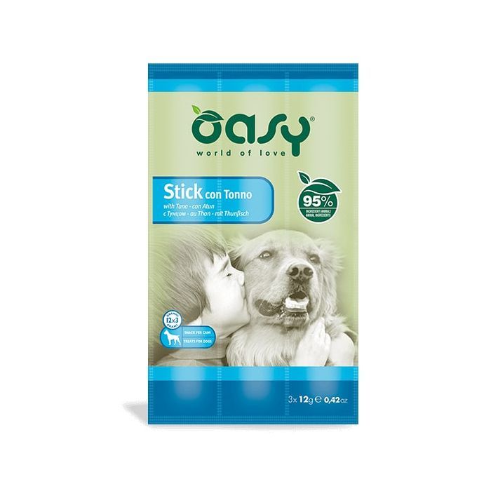 Лакомство для собак OASY Stick мясные палочки с тунцем 36 г (8054329510285)