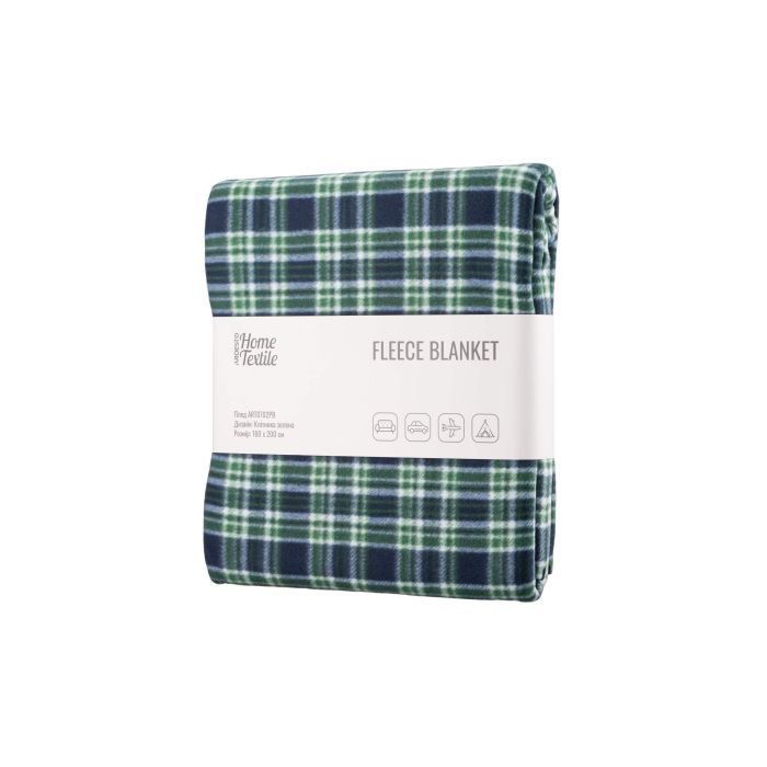 Плед Ardesto Fleece клітинка зелена 160х200 см (ART0702PB)
