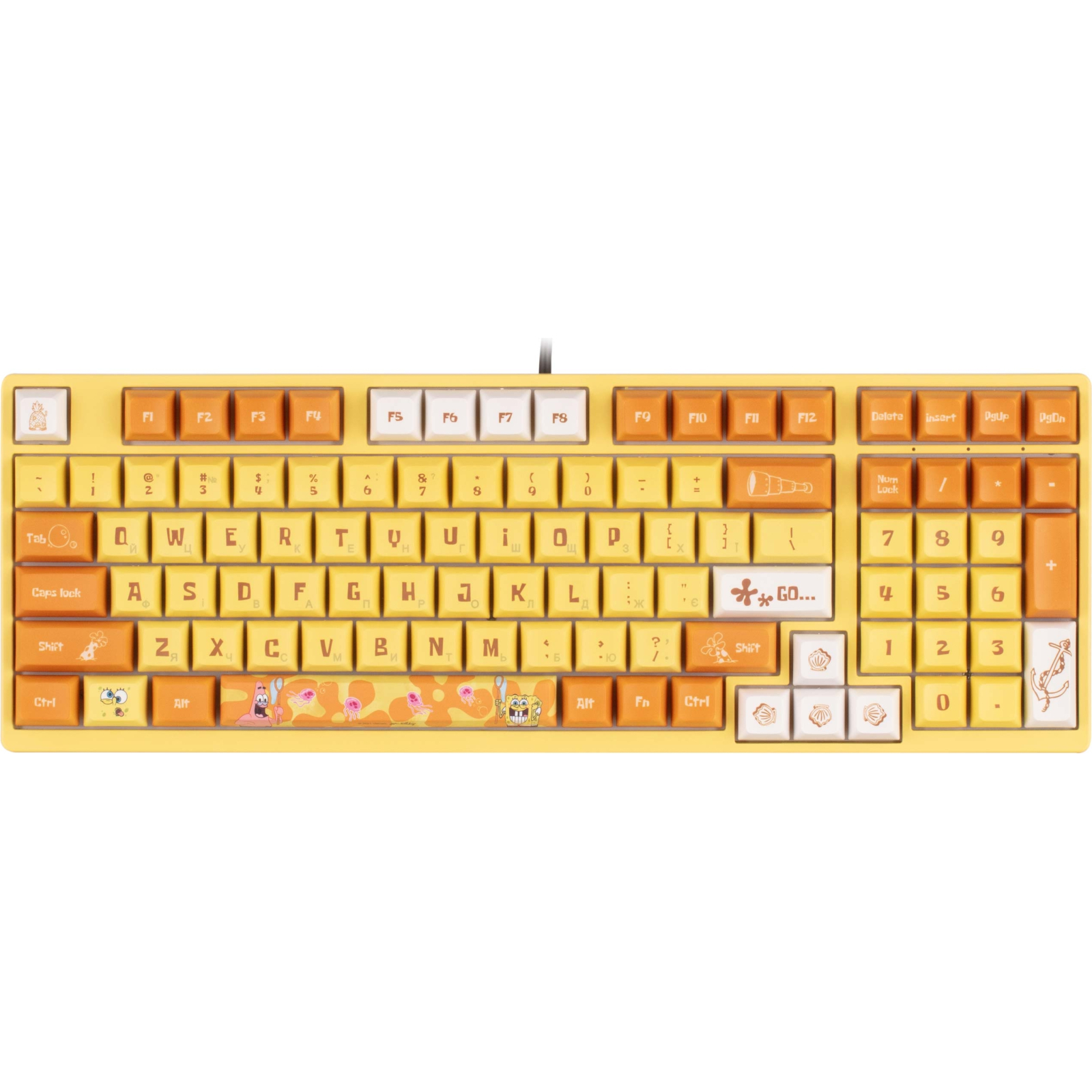 Клавіатура Akko 3098S Sponge Bob 98Key CS Starfish Hot-swappab USB UA RGB Yellow (6925758613897)