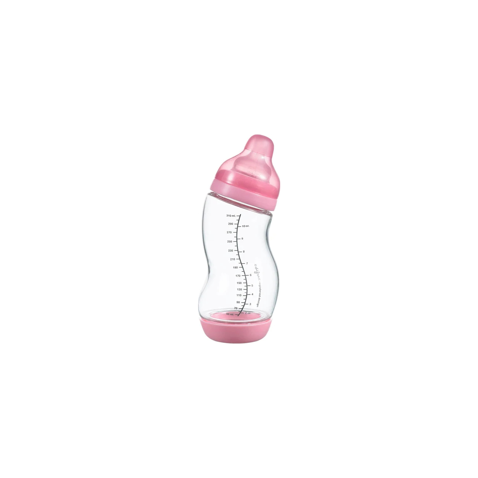 Бутылочка для кормления Difrax S-bottle Wide антиколиковая, силикон, 310 мл (737FE Pink)