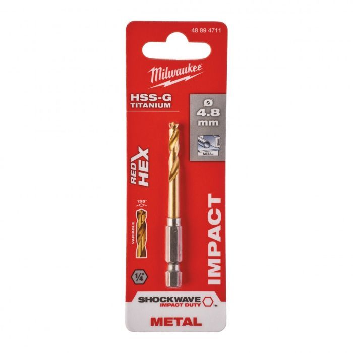 Сверло Milwaukee по металлу RedHEX HSS-G TiN, 12,0 мм (48894727) изображение 3