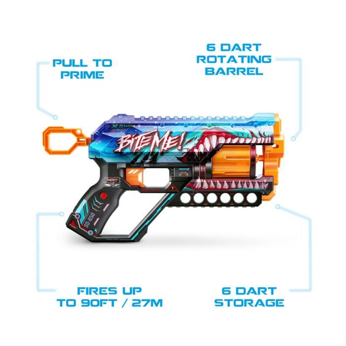 Игрушечное оружие Zuru X-Shot Быстрострельный бластер Skins Griefer Shark Thrasher (12 патронов) (36561В) изображение 4