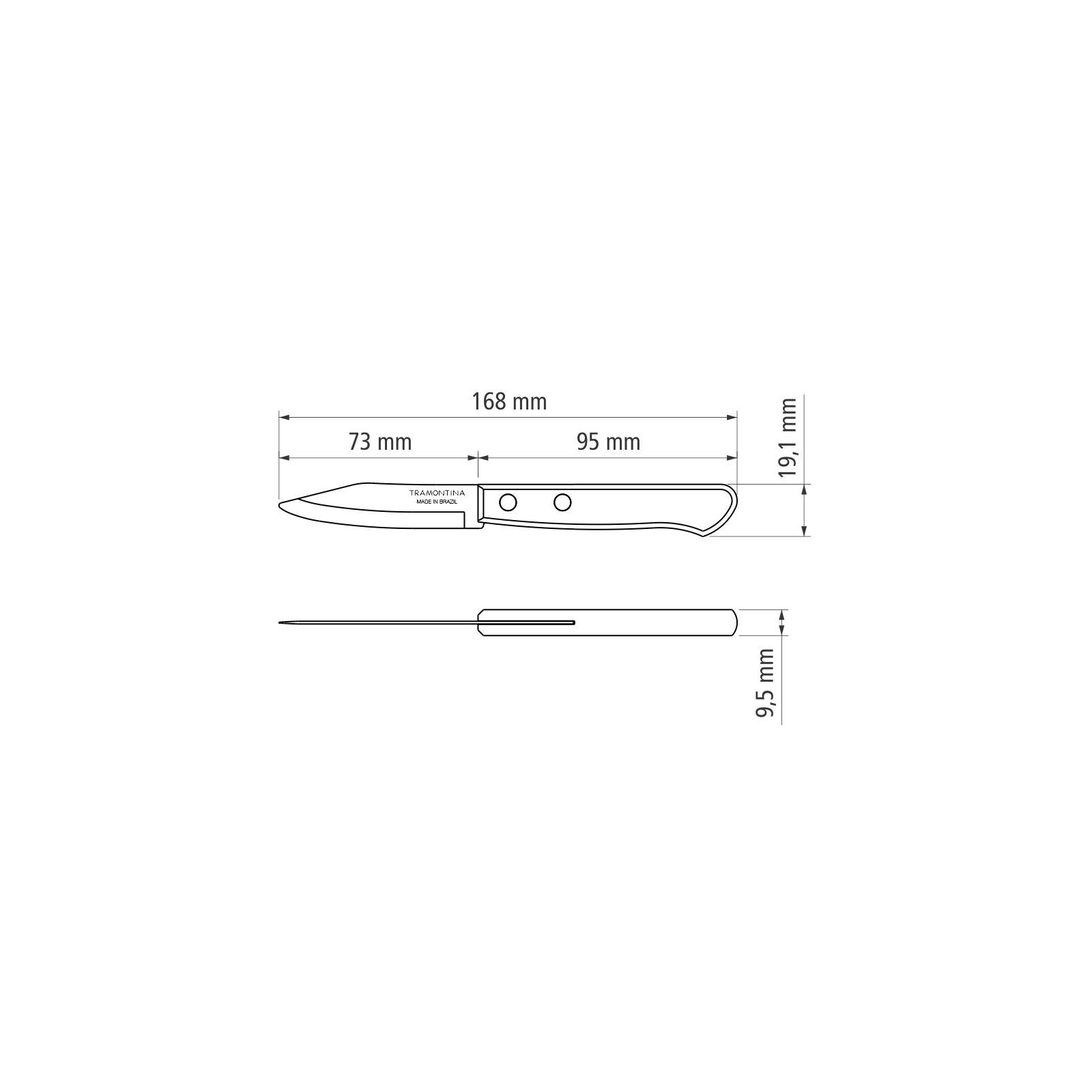 Кухонный нож Tramontina Polywood для для овочів 76 мм (21118/173) изображение 4
