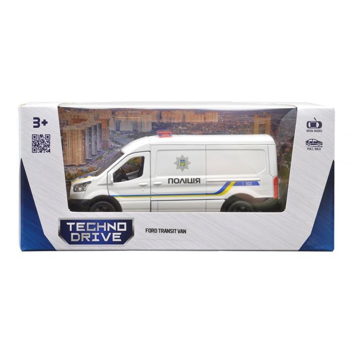 Машина TechnoDrive Ford Transit Van Полиция (250343U) изображение 11
