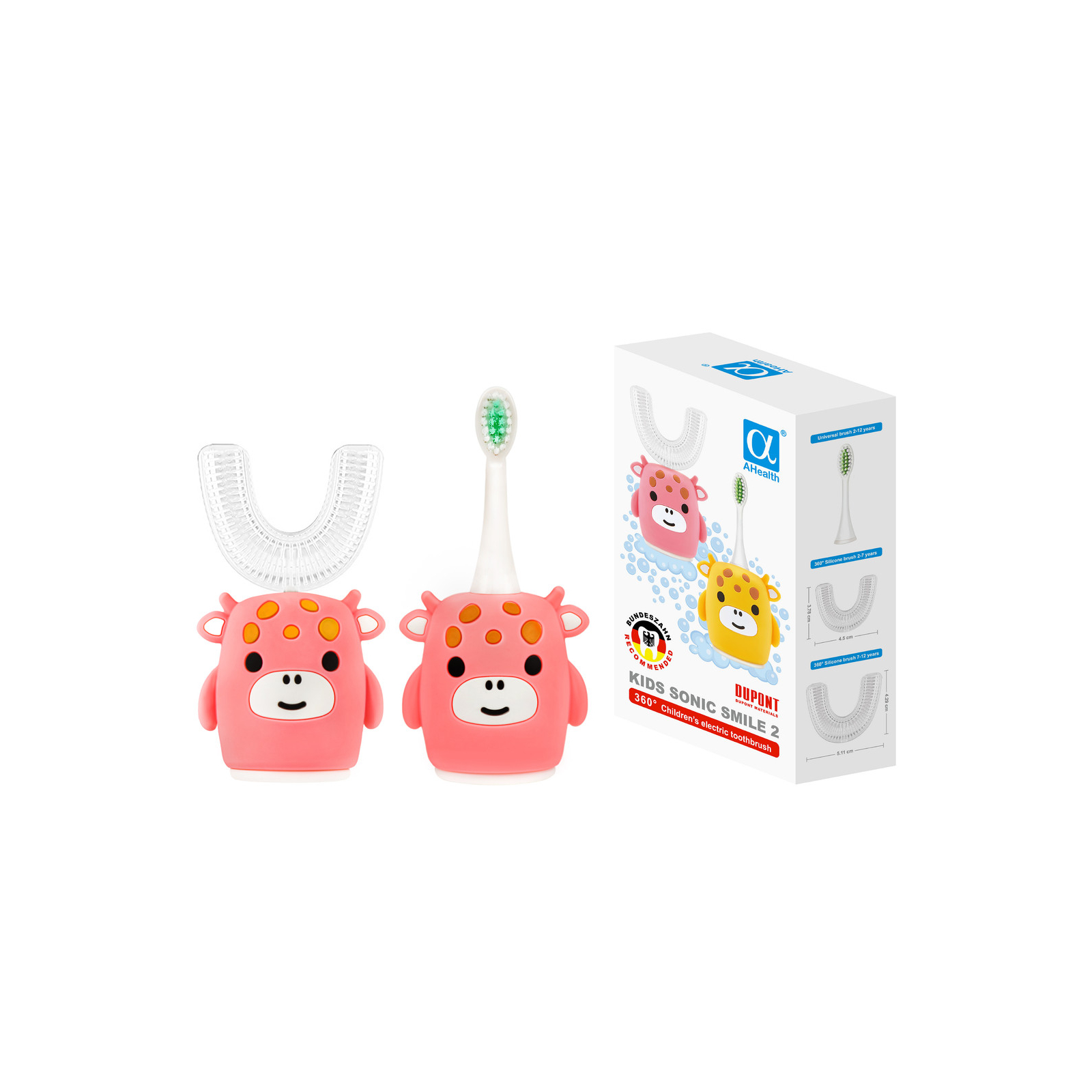 Электрическая зубная щетка AHealth KIDS SONIC SMILE 2 Pink (AHkss2p)