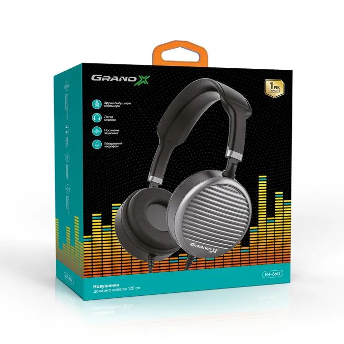 Наушники Grand-X EH-86G Grey (EH-86G) изображение 2