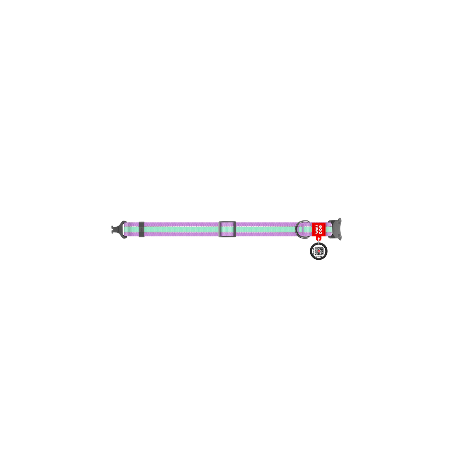 Нашийник для тварин WAUDOG Nylon світонакоплювальний, металічна пряжка-фастекс S фіолетовий (52129) зображення 2