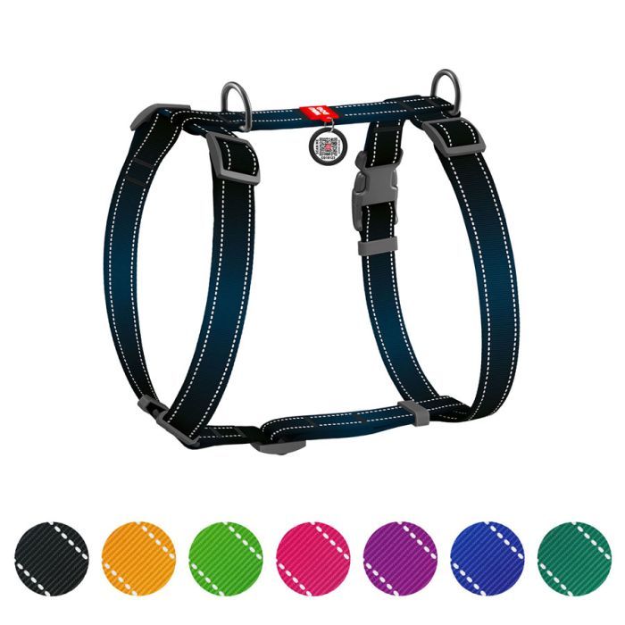 Шлей для собак WAUDOG Nylon Mono с QR-паспортом, пластиковый фастекс L оранжевая (52744)