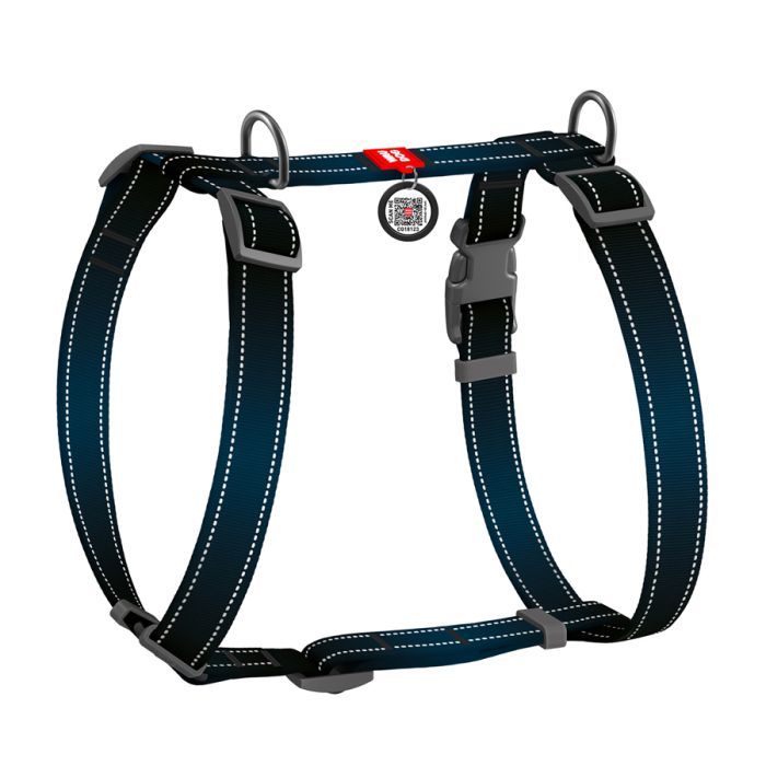 Шлей для собак WAUDOG Nylon Mono с QR-паспортом, пластиковый фастекс L оранжевая (52744) изображение 2