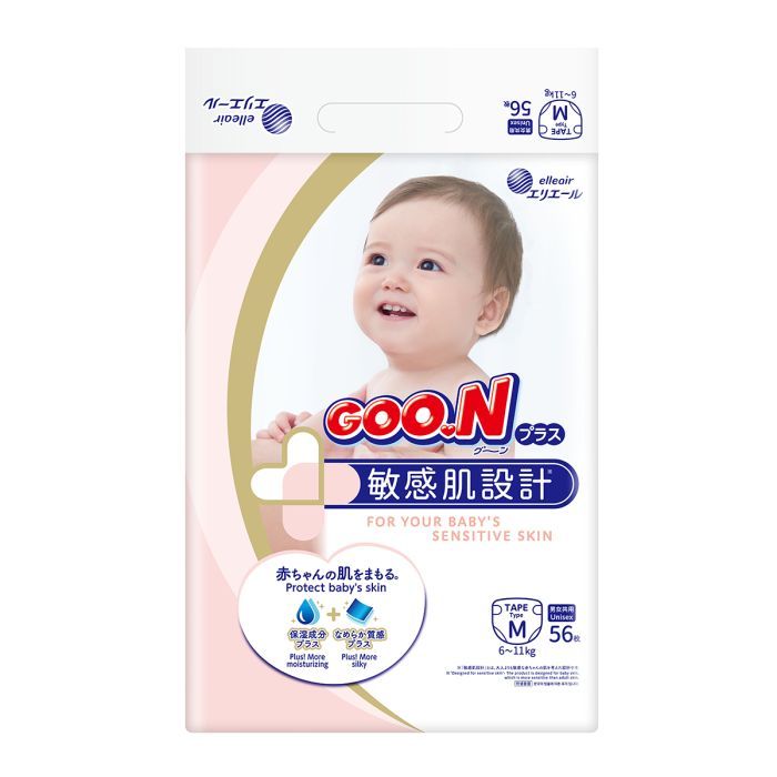 Подгузники GOO.N Plus для детей 6-11 кг размер M унисекс 56 шт (21000628)