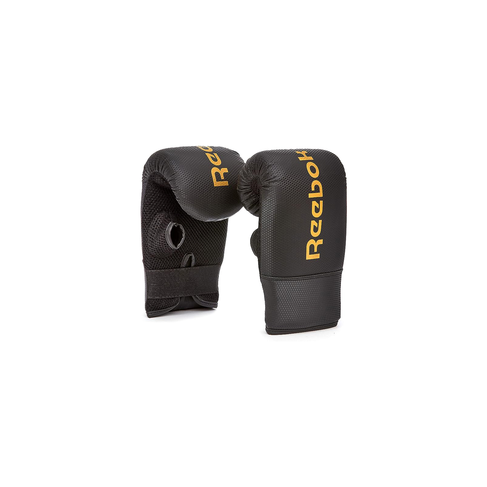 Боксерські рукавички Reebok Boxing Mitts Тренувальні чорний, золото RSCB-11130GD OSFM (885652018395)