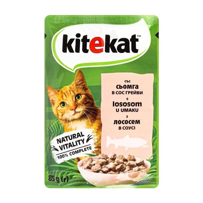 Вологий корм для кішок Kitekat з лососем у соусі 85 г (5900951307348)