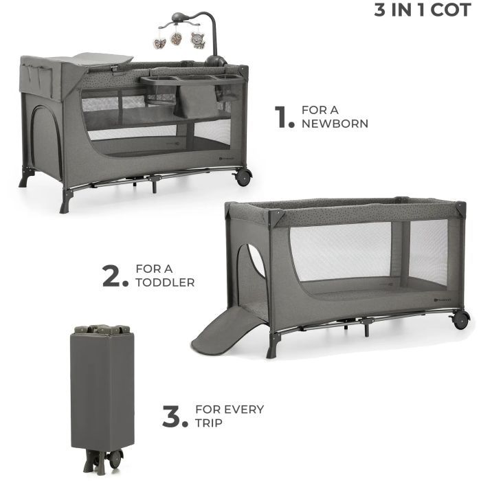 Дитячий манеж Kinderkraft с пеленатором Joy 2 Dark Grey (5902533925155) зображення 2
