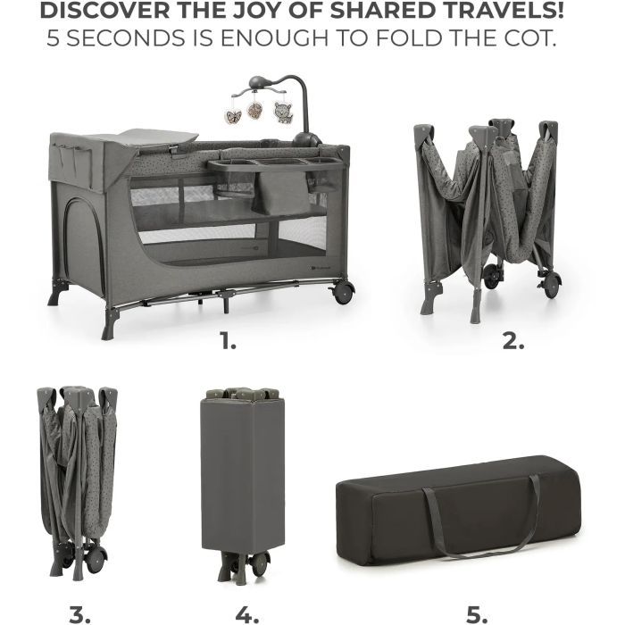 Дитячий манеж Kinderkraft с пеленатором Joy 2 Dark Grey (5902533925155) зображення 3