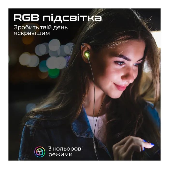Наушники Promate LumiBuds-C Black (lumibuds-c.black) изображение 5