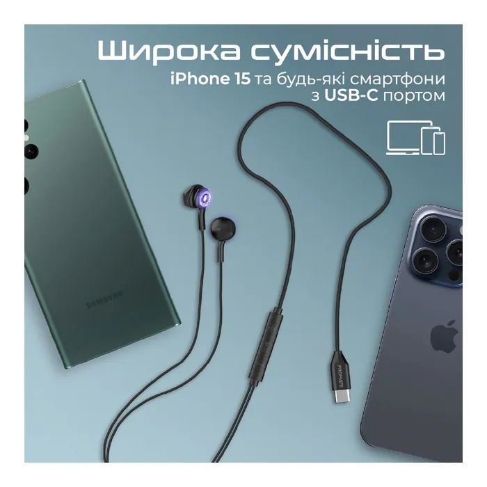 Наушники Promate LumiBuds-C Black (lumibuds-c.black) изображение 9