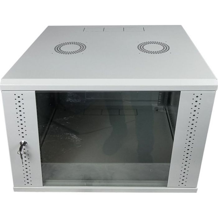 Шкаф настенный Eserver 9U 19" 600х600х503 (Ш*Г*В), сктекло, серая (ES-Е960G) изображение 2