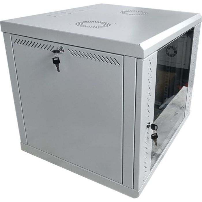 Шкаф настенный Eserver 9U 19" 600х600х503 (Ш*Г*В), сктекло, серая (ES-Е960G) изображение 4