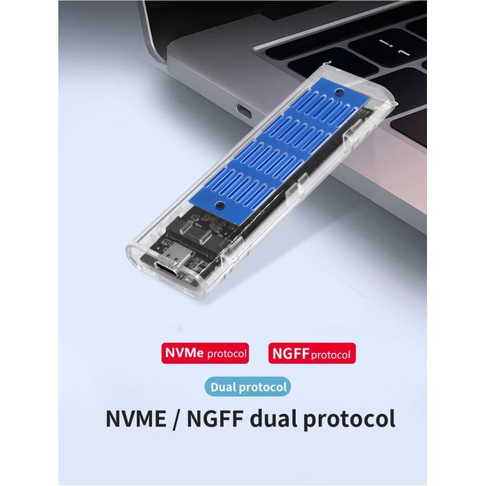 Кишеня зовнішня Dynamode M.2 SSD NVMe/SATA combo ч-з USB3.2 GEN2 Type-C (DM-CAD-SSD09) зображення 10