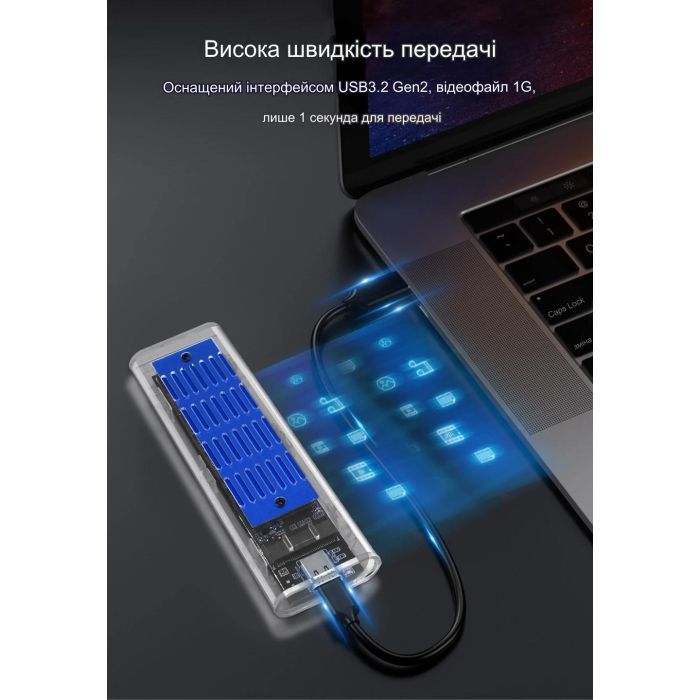 Кишеня зовнішня Dynamode M.2 SSD NVMe/SATA combo ч-з USB3.2 GEN2 Type-C (DM-CAD-SSD09) зображення 7