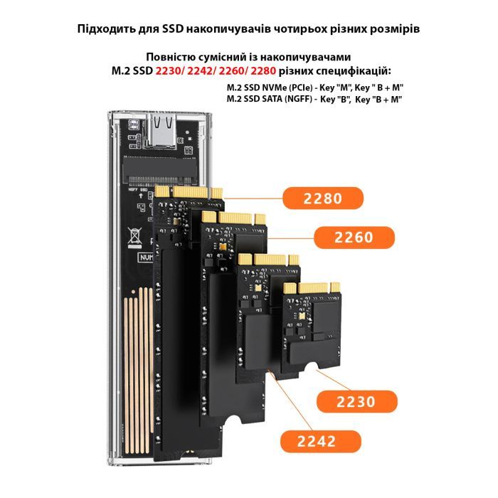 Кишеня зовнішня Dynamode M.2 SSD NVMe/SATA combo ч-з USB3.2 GEN2 Type-C (DM-CAD-SSD09) зображення 8