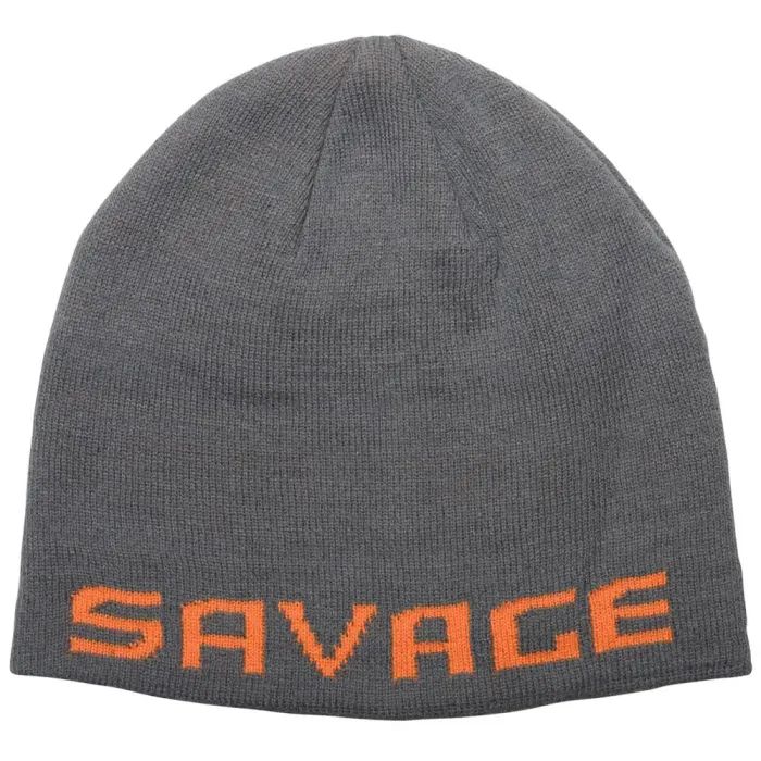 Шапка Savage Gear Logo Beanie One size Rock Grey/Orange (1854.19.26)