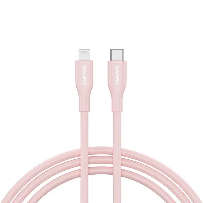 Дата кабель USB-C to Lightning 1.0m CLNM60 C-L 60W MFI Silicon Pink Canyon (CNS-CLNM60SC10PS)