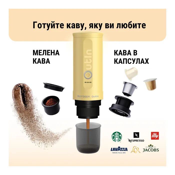 Кавоварка кемпінгова Buydeem Outin X Oat White (OTEM-01-OW) зображення 3