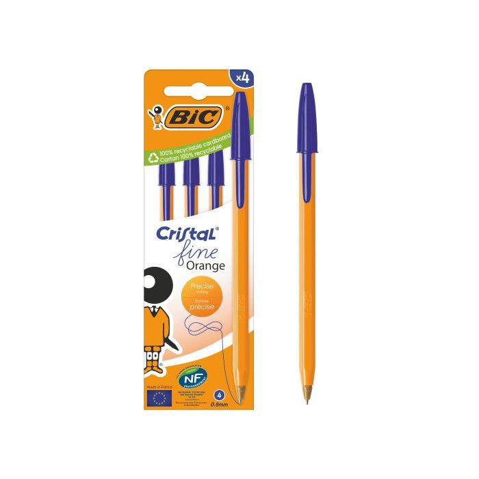 Ручка масляная Bic Оранж, синяя, 4 шт (bc516336)