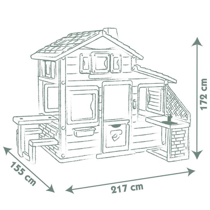 Ігровий будиночок Smoby Life для друзiв з лiтньою кухнею, дверним дзвiнком та столиком, 217х155х172 см (7600810207) зображення 2