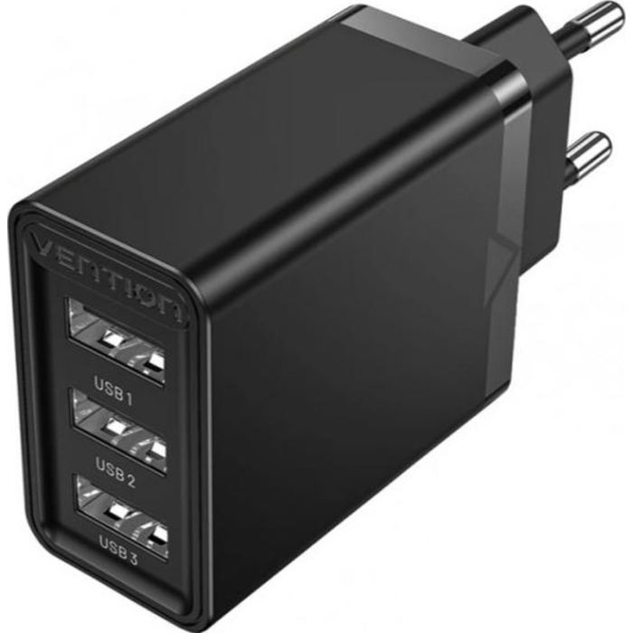Зарядное устройство Vention 3xUSB A 12W Black (FEAB0-EU)