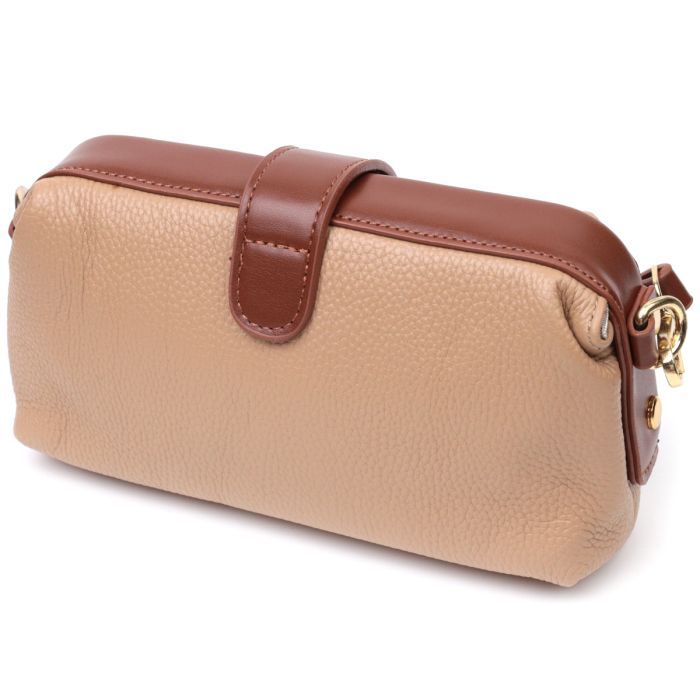 Сумка Vintage Из натуральной кожи Бежевая (22423) изображение 2