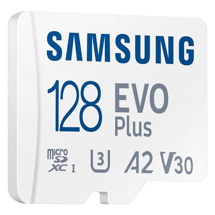 Карта памяти Samsung 128 GB microSDXC Class 10 UHS-I U3 V30 A2 EVO Plus+SD Adapte (MC128SA/EU) изображение 4