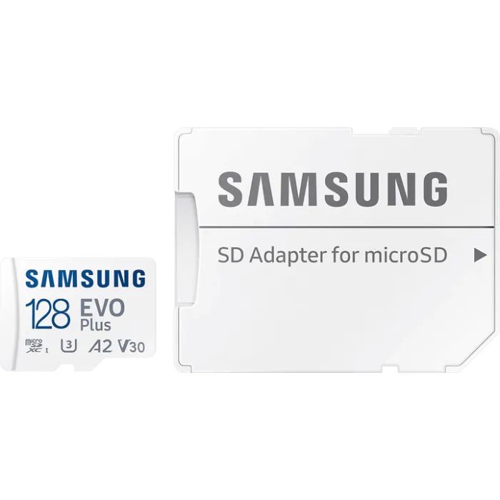 Карта памяти Samsung 128 GB microSDXC Class 10 UHS-I U3 V30 A2 EVO Plus+SD Adapte (MC128SA/EU) изображение 6