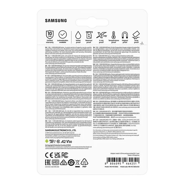 Карта памяти Samsung 128 GB microSDXC Class 10 UHS-I U3 V30 A2 EVO Plus+SD Adapte (MC128SA/EU) изображение 9
