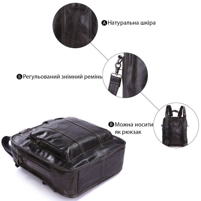 Сумка Vintage Сіра (14068) зображення 4