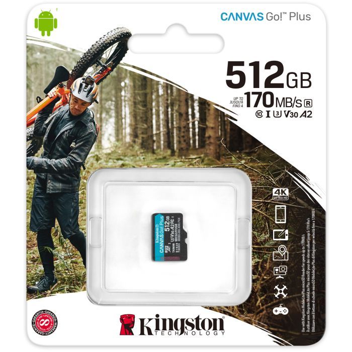 Карта памяти Kingston 1TB microSDXC сlass 10 UHS-I U3 V30 A2 Canvas Go Plus G4 (SDCG4/1TBSP) изображение 3
