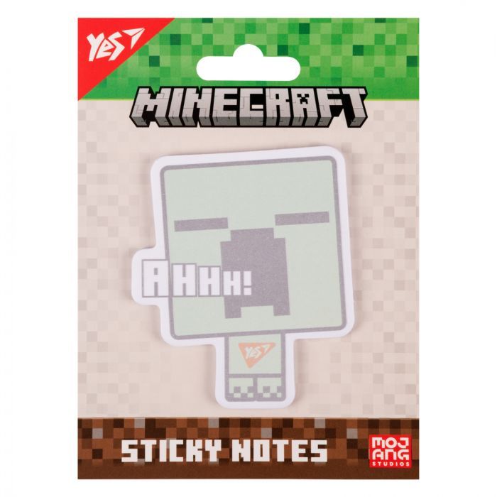 Бумага для заметок Yes с липким слоем фигурная Minecraft Creeper 40 листов (170398)