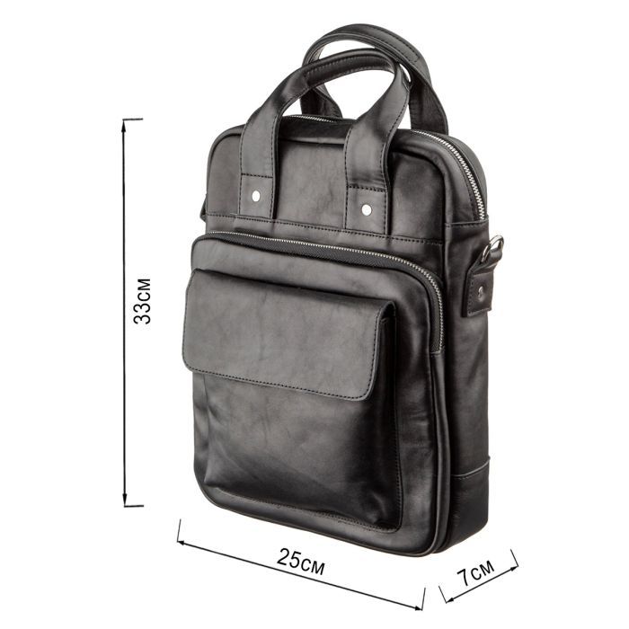 Сумка Shvigel Под А4 в гладкой коже Черная (11165) изображение 3