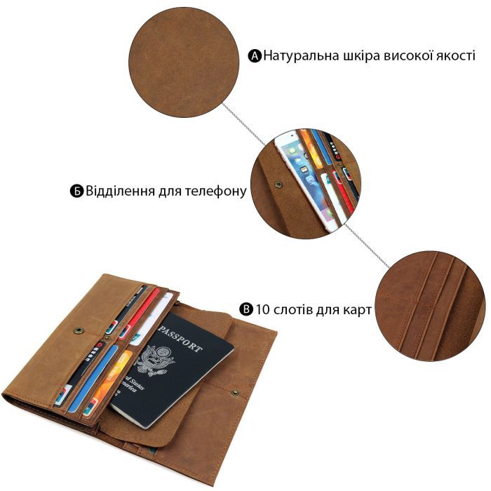 Гаманець Vintage Коричневий (14406) зображення 4
