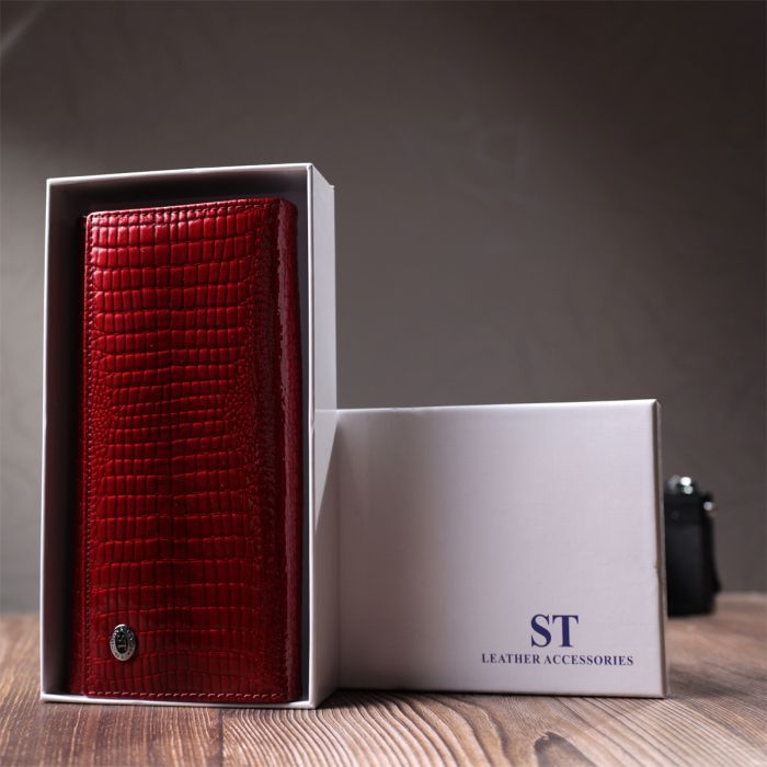 Гаманець ST Leather Шкіряний Червоний (22682) зображення 12