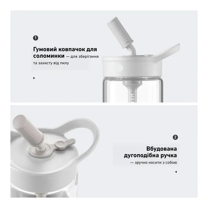 Пляшка для води Buydeem CD1017 500 мл Oats White (CD1017-OW) зображення 8