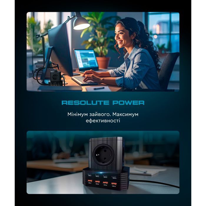 Зарядное устройство Armorstandart ARP-544 Resolute Power USB-C 100W GaN 2m Black (ARM73177) изображение 12
